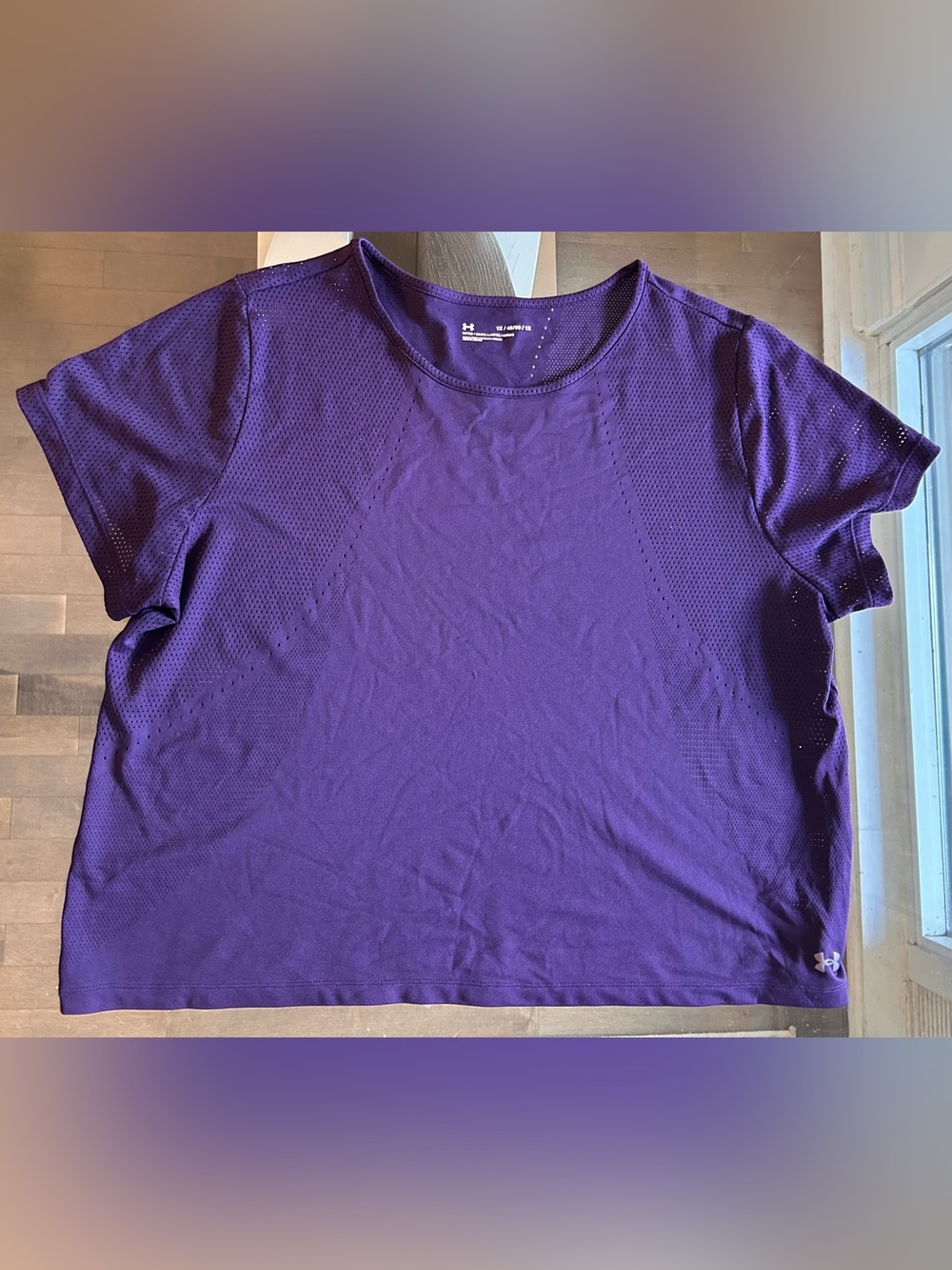 1X Under Armour T-Shirt – Plum Purple with Breathable Mesh Accents